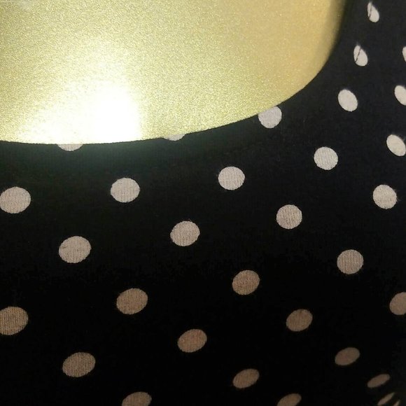 Black and White Polka Dot Peplum Dress - Picture 5 of 9
